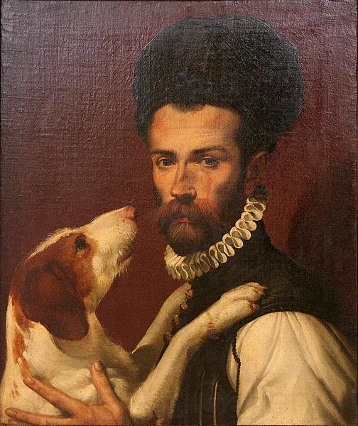 Bartolomeo Passerotti Portrait of a Man with a Dog France oil painting art
